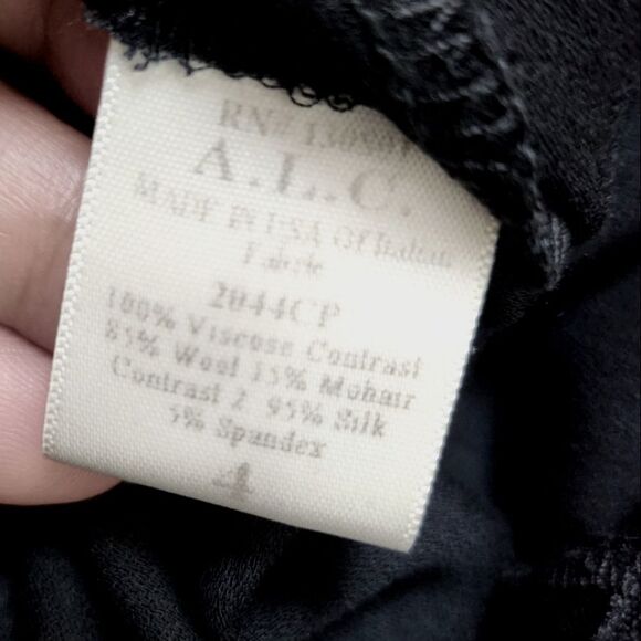 A.L.C. Joanna Wool Silk Blend Jumpsuit Womens Black Size 4 - Picture 8 of 8